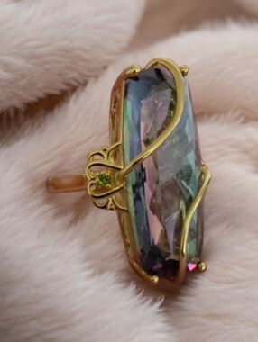 JTV Multi-Color Quartz 18K Gold Over Sterling Silver Ring | Size 7 | 17.90ctw